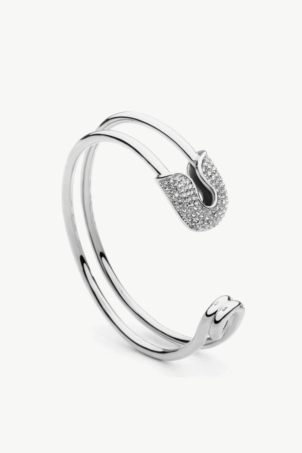 Rhinestone Double Hoop Cuff Bracelet