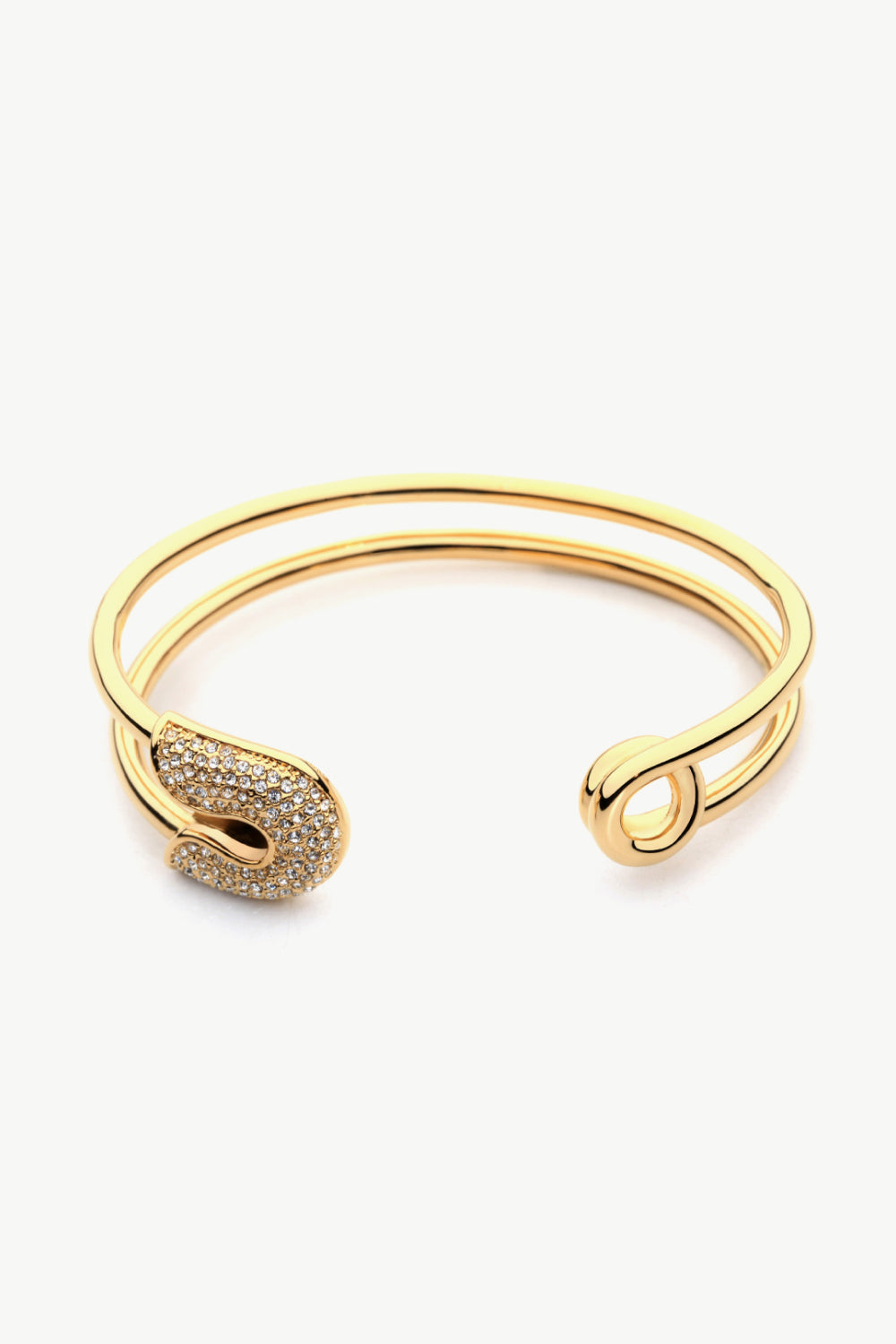 Rhinestone Double Hoop Cuff Bracelet