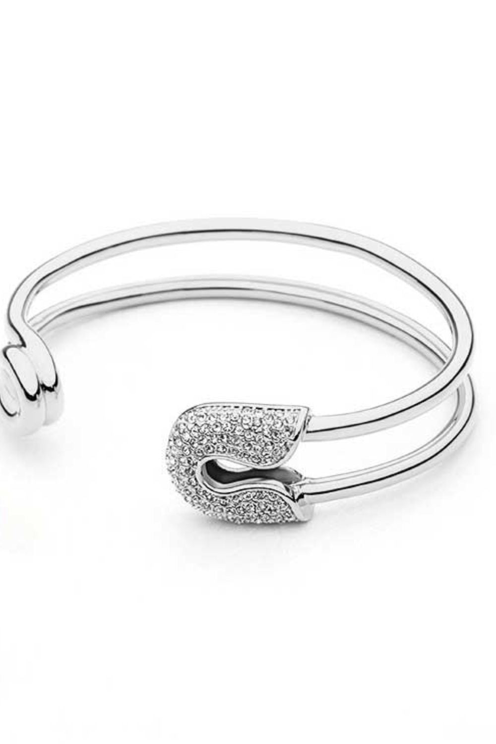 Rhinestone Double Hoop Cuff Bracelet