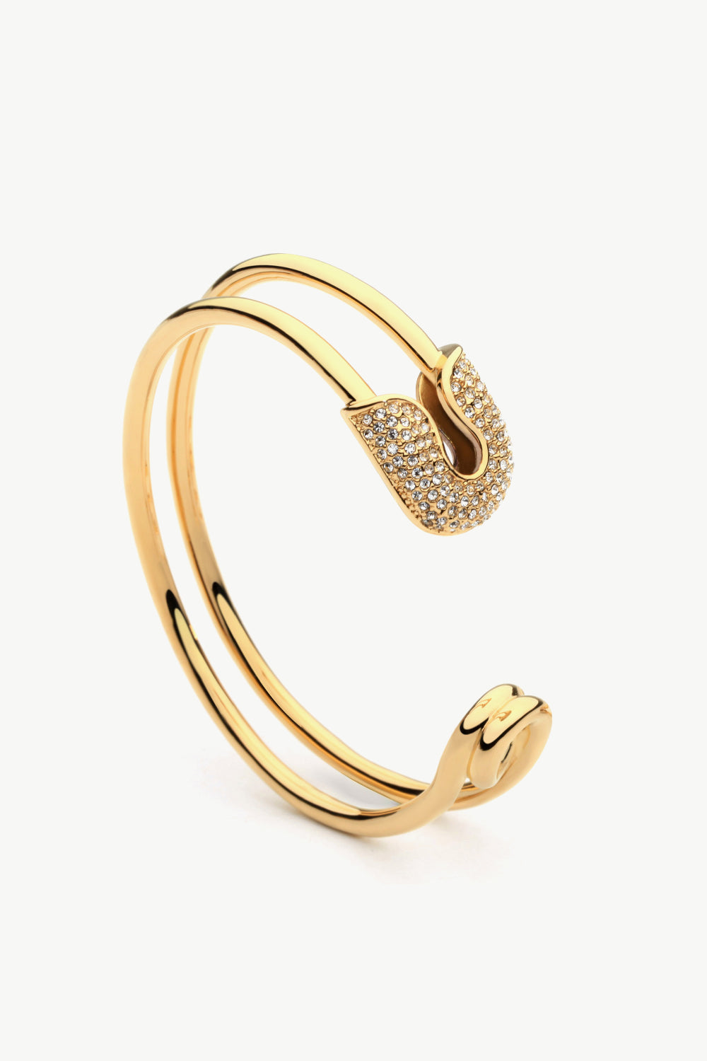 Rhinestone Double Hoop Cuff Bracelet