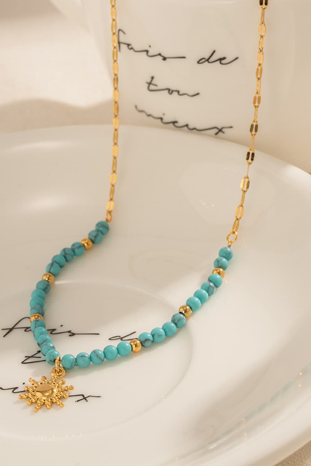 Gold Satellite Bead - 18k Gold Necklace – Ocean Wave Jewelry